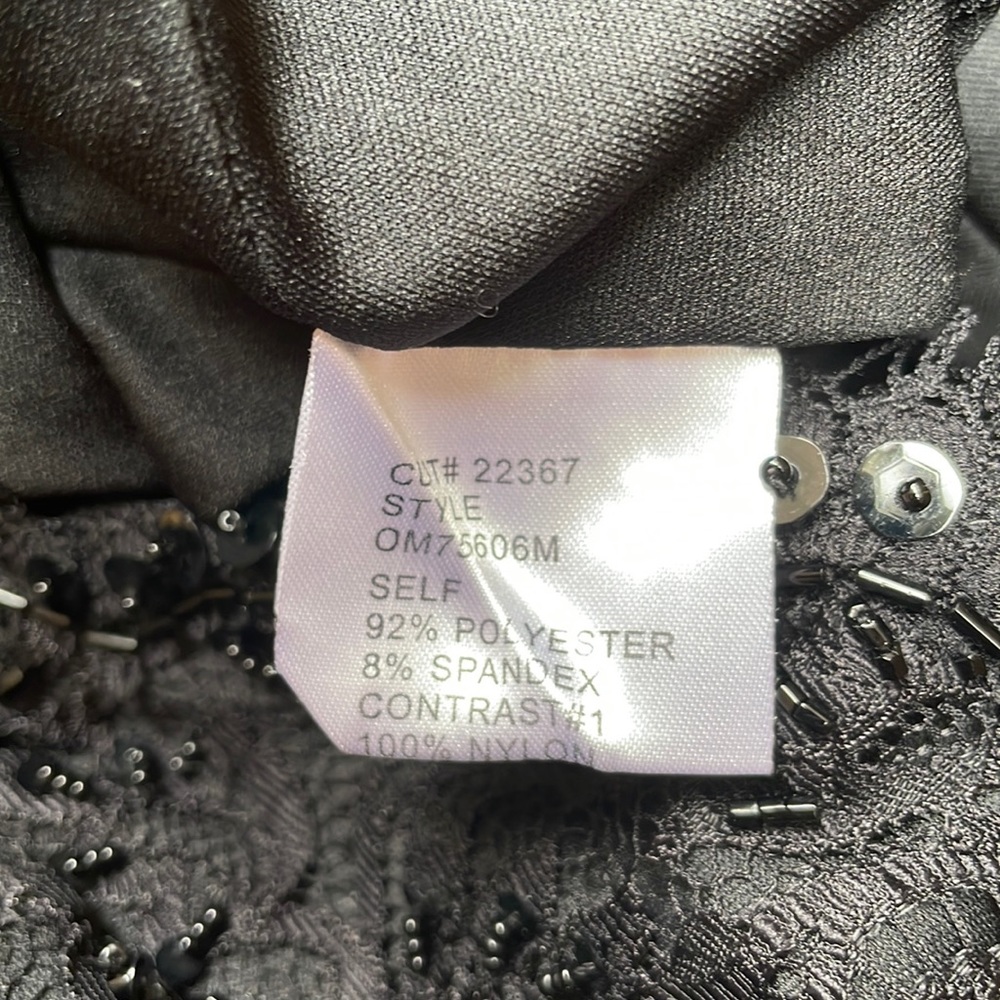 Tadashi Collection Black sequins Beaded Embellished Shutter Pleat Dress Medium - Picture 9 of 10
